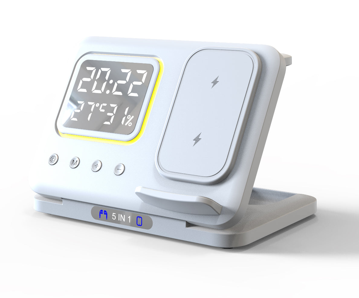 15W wireless charger 5 in 1 LED digital alarm clock