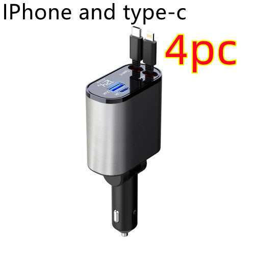 USB and TYPE-C car charger / 180 degrees