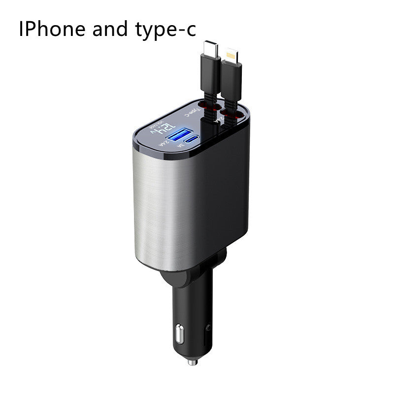 USB and TYPE-C car charger / 180 degrees