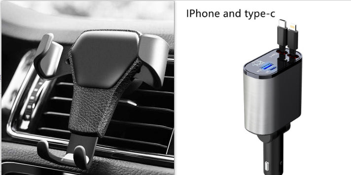 USB and TYPE-C car charger / 180 degrees