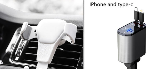 USB and TYPE-C car charger / 180 degrees
