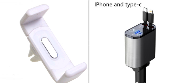 USB and TYPE-C car charger / 180 degrees