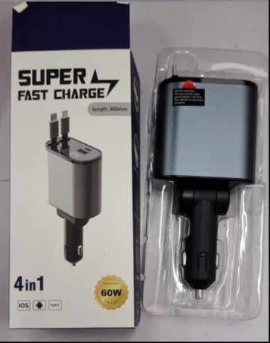USB and TYPE-C car charger / 180 degrees