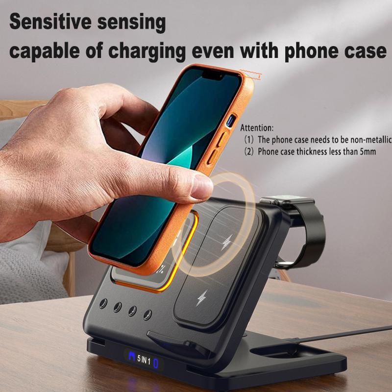 15W wireless charger 5 in 1 LED digital alarm clock